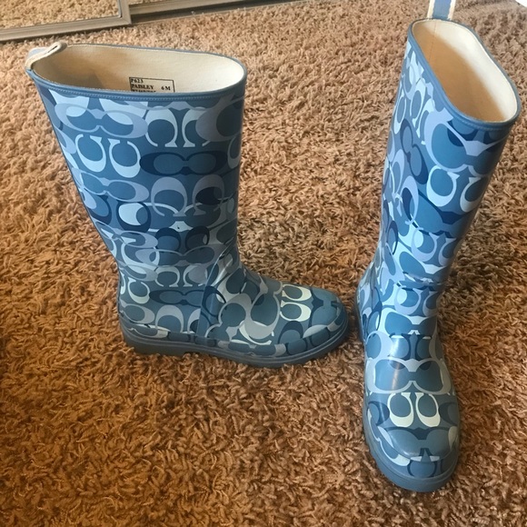 Blue coach rain boots Clearance